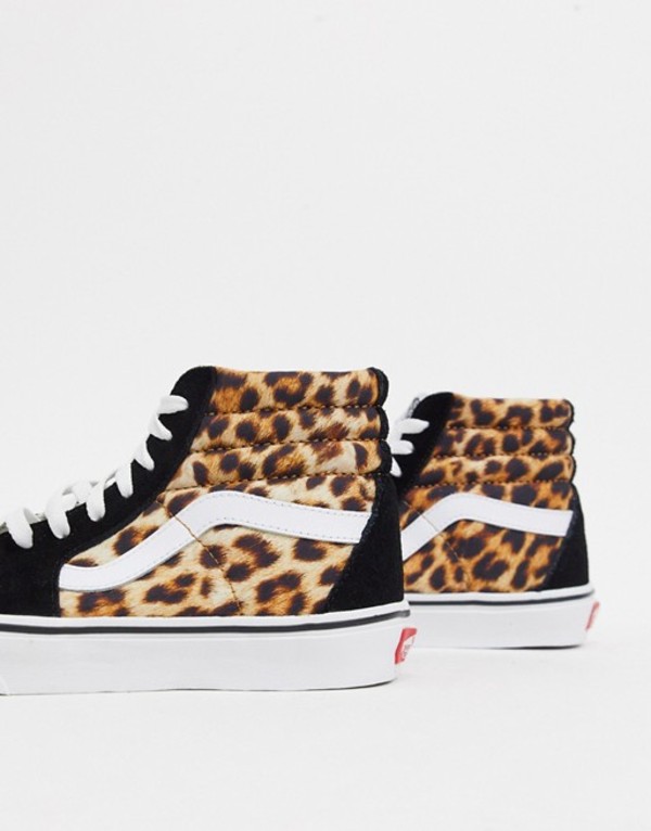 バンズ レディース スニーカー シューズ Vans Sk8-Hi sneakers in leopard print Leopard blacktrue