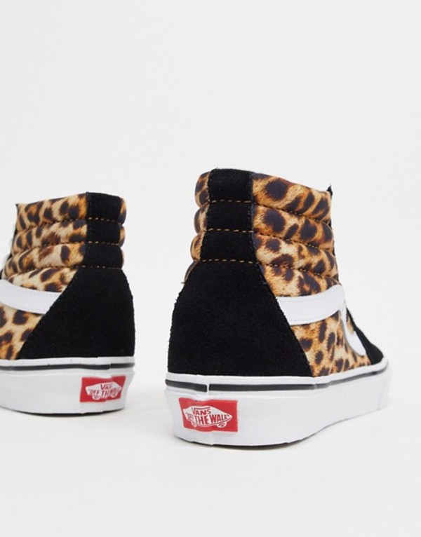 バンズ レディース スニーカー シューズ Vans Sk8-Hi sneakers in leopard print Leopard blacktrue