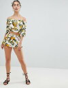リバーアイランド レディース ハーフパンツ・ショーツ ボトムス River Island Pineapple Print Beach Shorts Yellow print