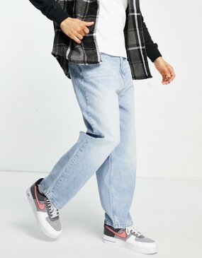 ベルシュカ メンズ デニムパンツ ボトムス Bershka wide leg balloon fit jeans in mid blue Blues