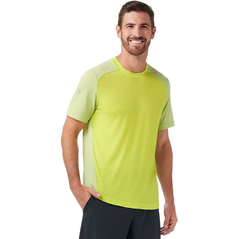 【送料無料】 スマートウール メンズ シャツ トップス Men's Active Mesh Short-Sleeve T-Shirt - Men's Limeade