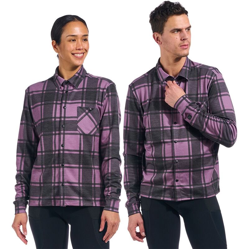 ジョルダーノ メンズ トップス Tシャツ ボタンダウン ウール シャツ ダウン 長袖 Giordana Beyond Gravel Button Down Wool Long-Sleeve Shirt Grapeade Plaid チェック