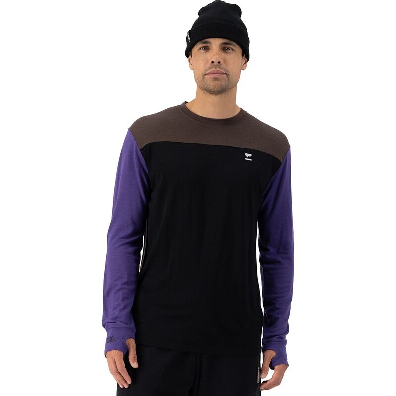 モンスロイヤル メンズ トップス Tシャツ 長袖 Mons Royale Yotei Tech Long-Sleeve Top - Men's Violet/Cedar/Black ブラック