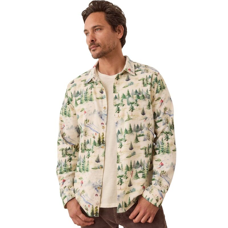 マリーン レイヤー メンズ トップス シャツ 長袖 Marine Layer Archive Long-Sleeve Brushed Stretch S..