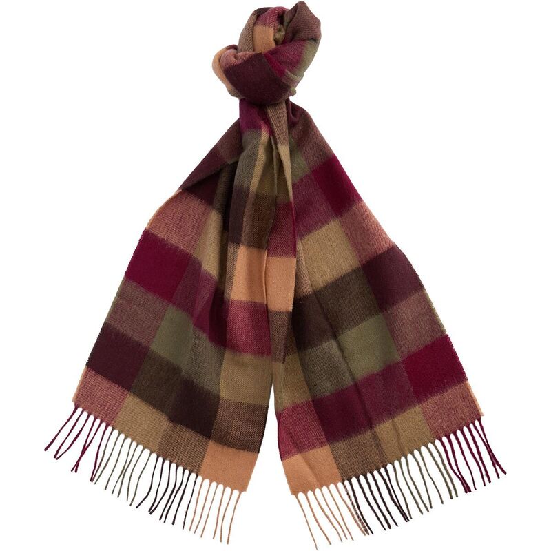 バブアー メンズ アクセサリー マフラー・ストール・スカーフ Barbour Large Tattersall Scarf Tawny P..