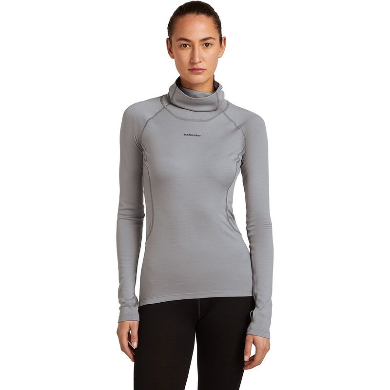 楽天ReVida 楽天市場店【送料無料】 アイスブレーカー レディース Tシャツ トップス 300 MerinoFine Polar Roll Neck Top - Women's Alloy