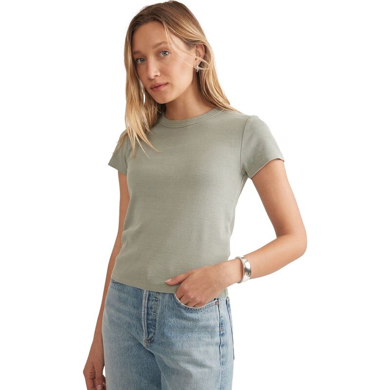 【送料無料】 マリーン レイヤー レディース Tシャツ トップス Lexi Rib Sun-In Crew T-Shirt - Women's Shadow