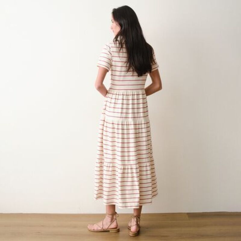 マリーン レイヤー レディース トップス ワンピース ヴィンテージ ミディ Marine Layer Vintage Slub YD Midi Dress - Women's Withered Rose Stripe ストライプ