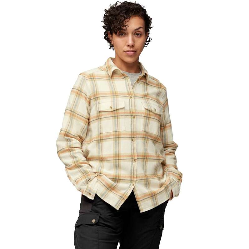 【送料無料】 フェールラーベン レディース シャツ トップス Ovik Heavy Flannel Shirt - Women's Chalk White/Dune Beige