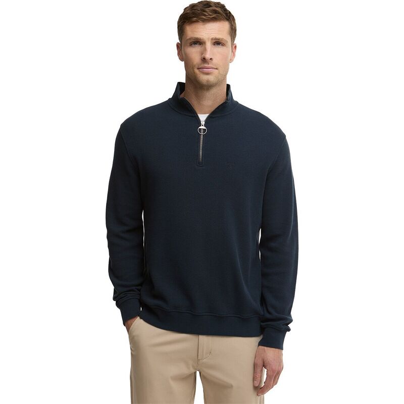 バブアー メンズ アウター ニット・セーター スウェット シャツ Barbour Pique Interlock 1/2-Zip Sweatshirt - Men's Navy ネイビー