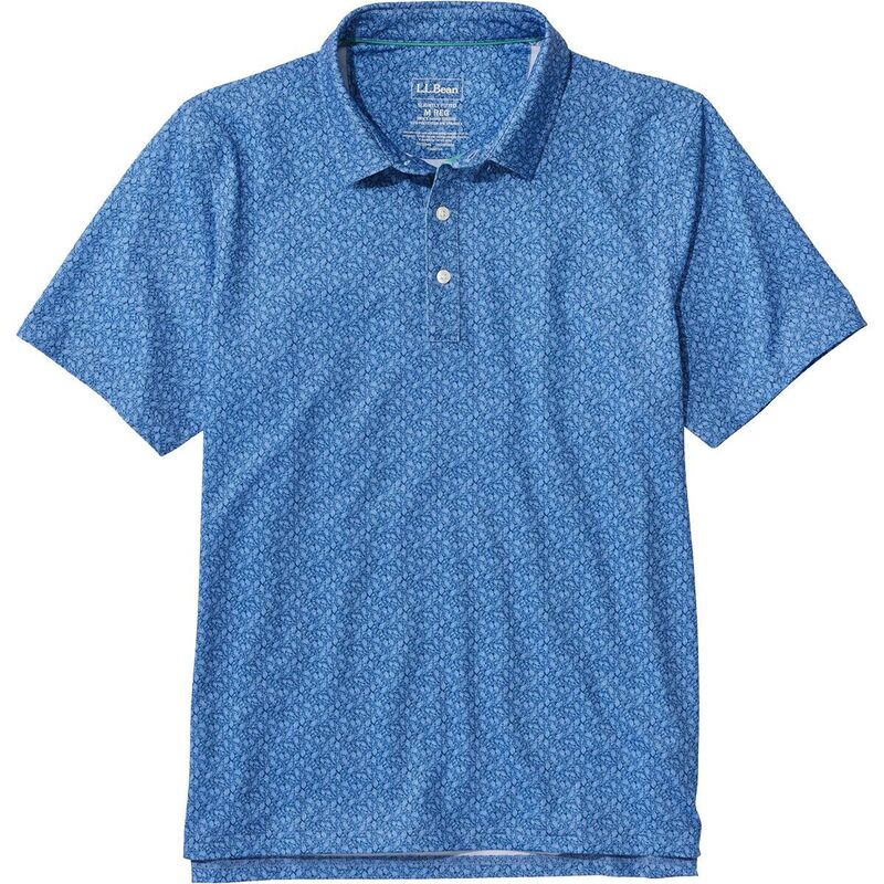 エルエルビーン メンズ トップス ポロシャツ プリント L.L.Bean Comfort Stretch Perf Party SS Print Reg Polo Shirt - Men's Deep Blue Shells ブルー