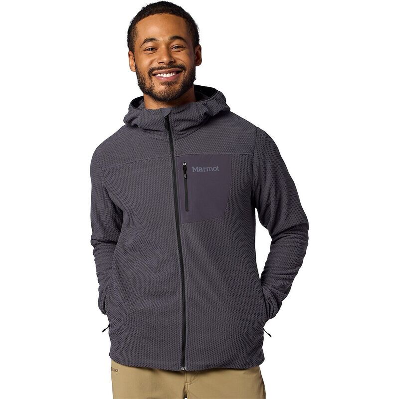 マーモット メンズ アウター ジャケット・ブルゾン フーデッドジャケット フリース Marmot AirFleece Hooded Jacket - Men's Blackened