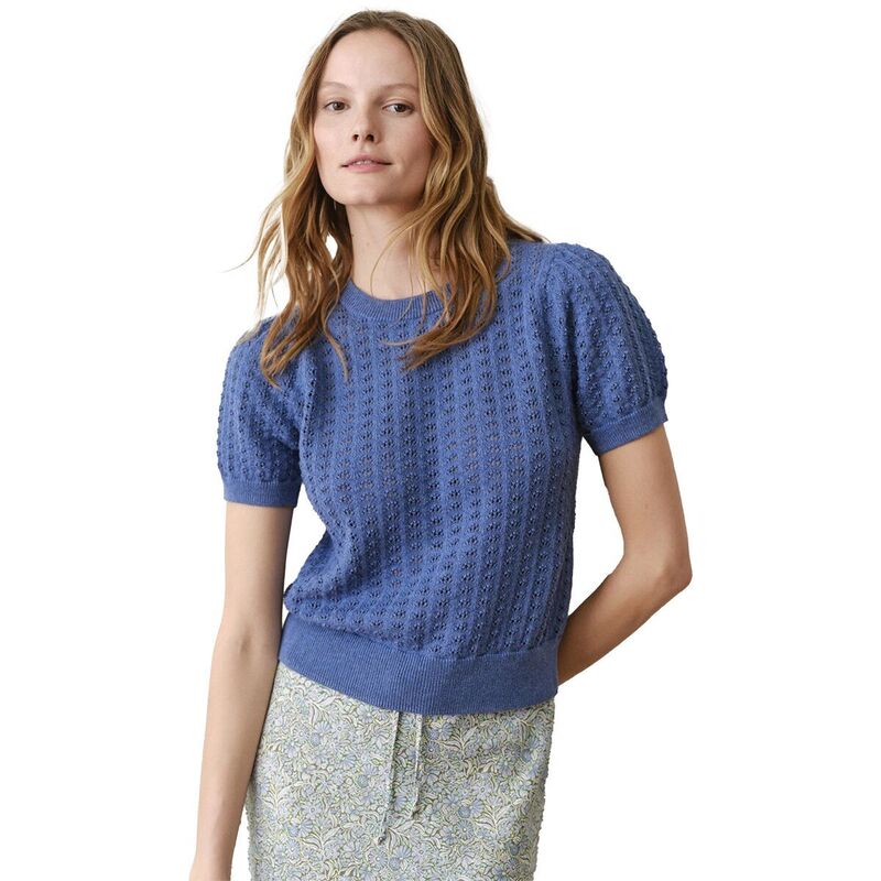 樂天商城 - マリーン レイヤー レディース アウター ニット・セーター Marine Layer Piper Puff Sleeve Sweater - Women's Blue Heather ヘザー