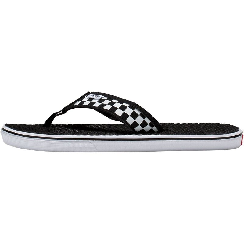 バンズ メンズ シューズ サンダル Vans LA Costa Lite Flip Flop - Men's (Checkerboard) Black/White ホワイト