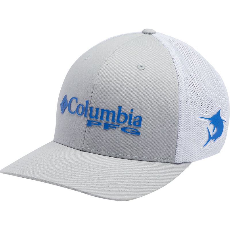 コロンビア コロンビア メンズ 帽子 アクセサリー PFG Mesh Trucker Hat - Men's Cool Grey/White/Vivid Blue/Marlin