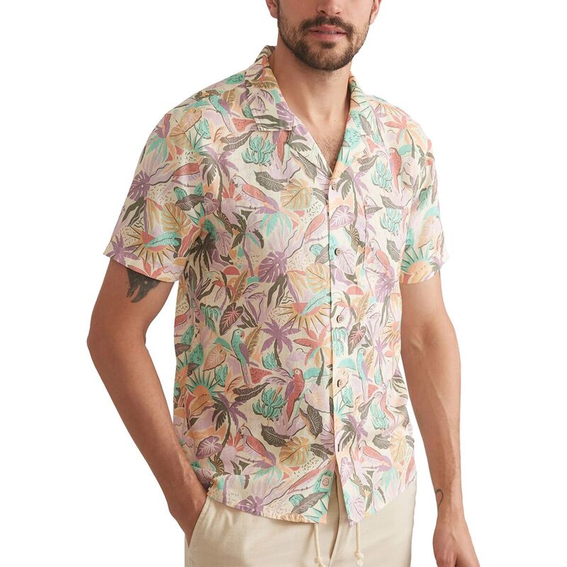 【送料無料】 マリーン レイヤー メンズ シャツ トップス Tencel Linen Resort Short-Sleeve Shirt - Men's Multi Tropical