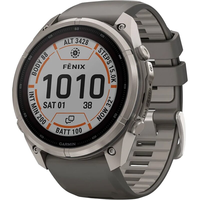ガーミン メンズ アクセサリー 腕時計 Garmin Fenix 9 Pro Solar inReach Sport Watch Titanium/Pebble Gray グレー