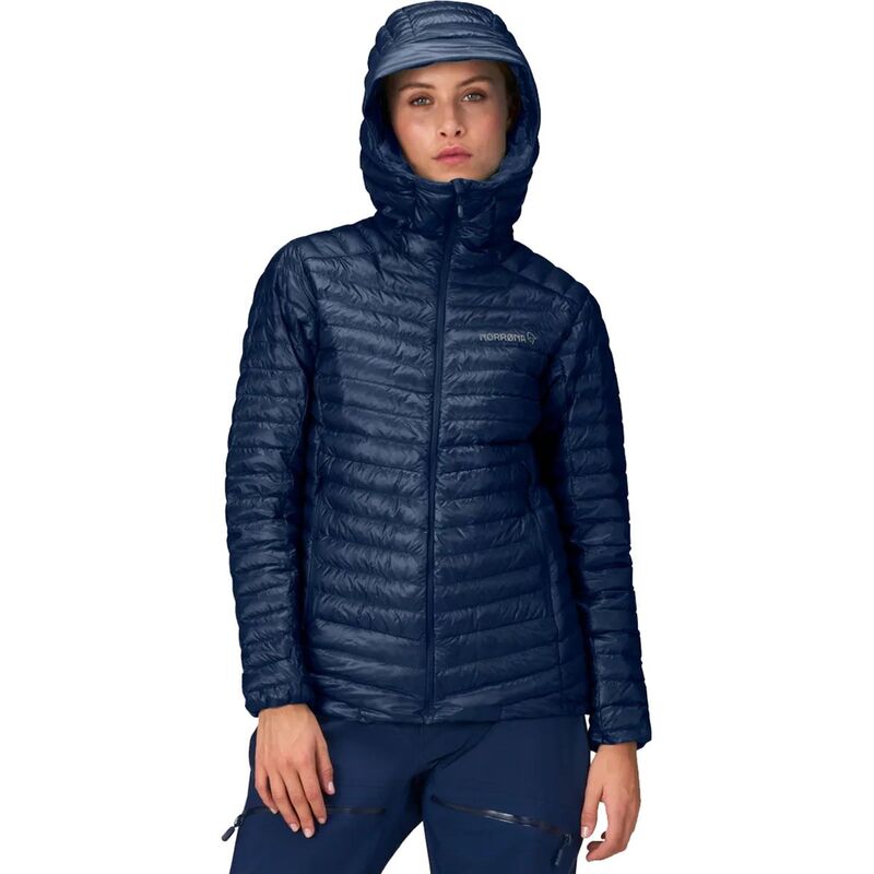 【送料無料】 ノローナ レディース ジャケット・ブルゾン アウター Trollveggen Superlight Down800 Hooded Jacket - Women's Indigo Night