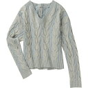 【送料無料】 フリーピープル レディース ニット・セーター アウター Washed Cable V-Neck Sweater - Women's Pale Bl...