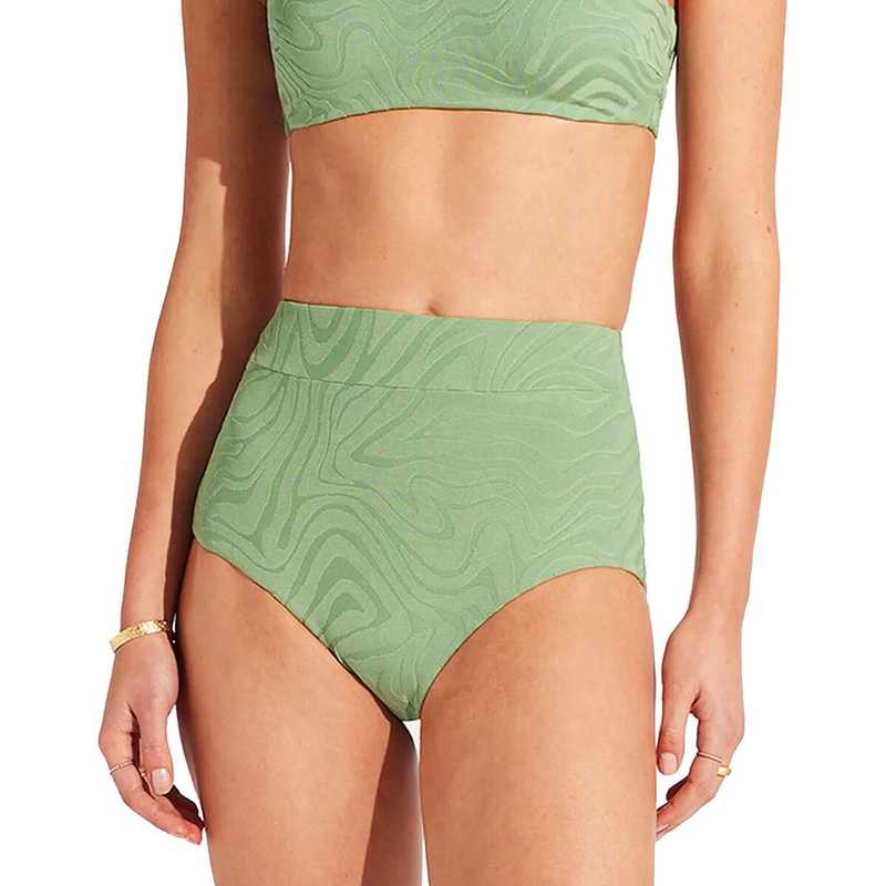 【送料無料】 シーフォリー レディース ボトムスのみ 水着 Secondwave High Waisted Bikini Bottom - Women's Palm Green