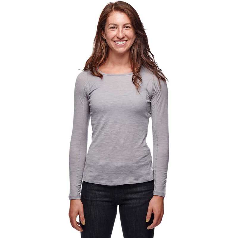 【送料無料】 ブラックダイヤモンド レディース Tシャツ トップス Rhythm Long-Sleeve T-Shirt - Women's Pewter