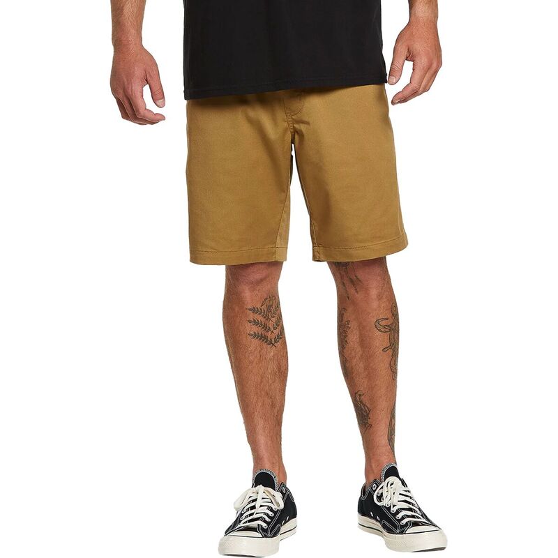 ボルコム メンズ ボトムス ハーフパンツ・ショーツ Volcom Frickin Elastic Waist 19 Short - Men's Dark Khaki カーキ
