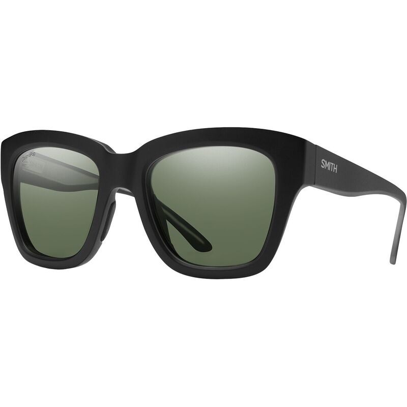 スミス サングラス レディース 【送料無料】 スミス レディース サングラス・アイウェア アクセサリー Sway ChromaPop Polarized Sunglasses Matte Black/ChromaPop Polar Gray Green