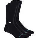 【送料無料】 スタンス メンズ 靴下 アンダーウェア Icon Sock - 3-Pack - Men's Black