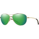 【送料無料】 スミス レディース サングラス・アイウェア アクセサリー Langley Polarized Sunglasses Gold/ChromaPop Polarized Green Mirror
