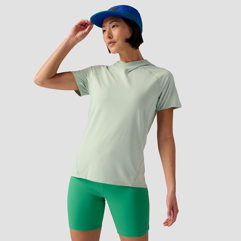 【送料無料】 バックカントリー レディース Tシャツ トップス Tahoe Sun Short-Sleeve Hoodie - Women 039 s Silt Green