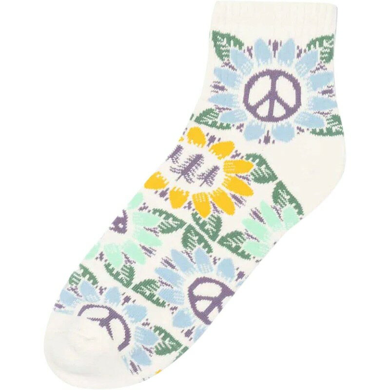 yz p[NXvWFNg fB[X C A_[EFA Nature In Bloom Quarter Sock Natural/Green