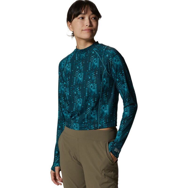 【送料無料】 マウンテンハードウェア レディース Tシャツ トップス Crater Lake Long-Sleeve Crop Top - Women's Palisades Geos Print