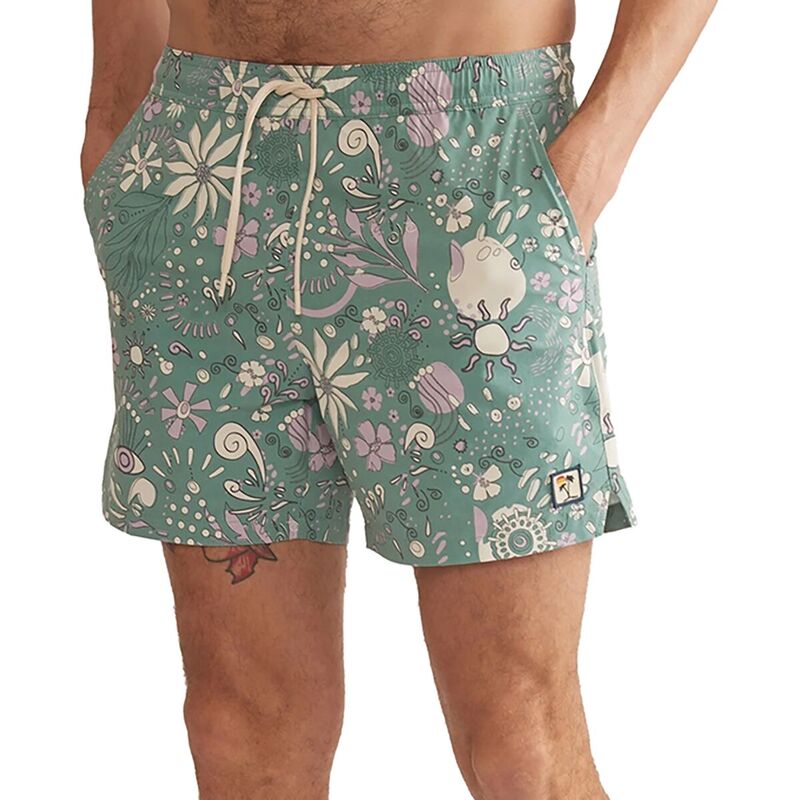 【送料無料】 マリーン レイヤー メンズ ハーフパンツ・ショーツ 水着 4-Way Stretch Swim Trunk 5.5in - Men's Green Floral Print