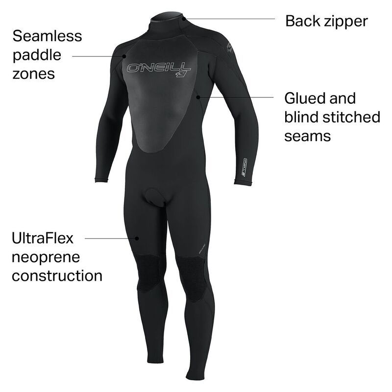 【送料無料】 オニール メンズ 上下セット 水着 Epic 3/2mm Back-Zip Full Wetsuit - Men's Black/Black/Black