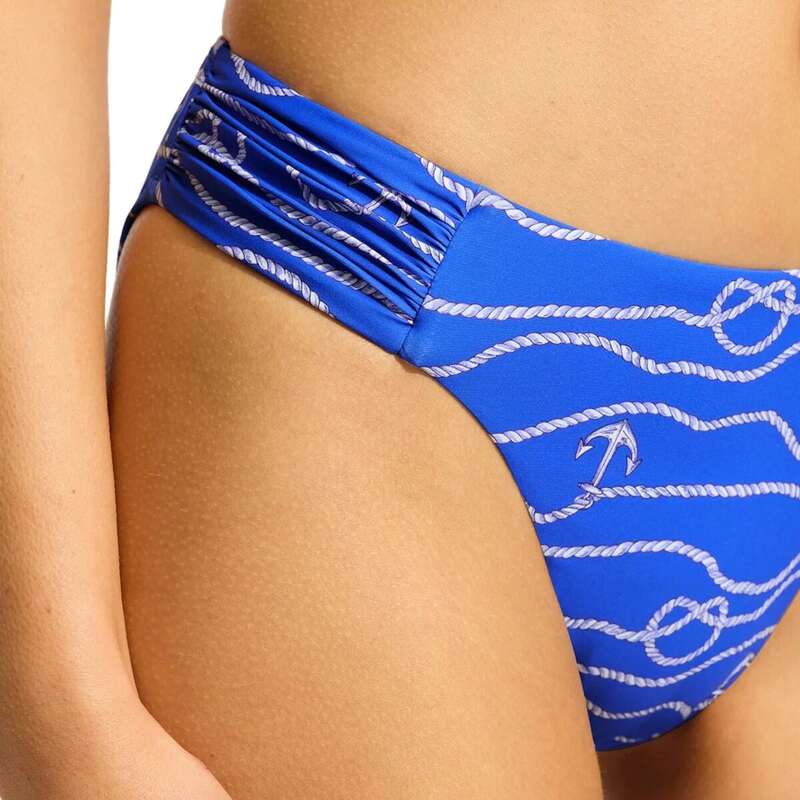 【送料無料】 シーフォリー レディース ボトムスのみ 水着 Set Sail High Leg Ruched Side Bikini Bottom - Women's Azure
