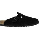 【送料無料】 ビルケンシュトック レディース スニーカー シューズ Boston Soft Footbed Suede Clog - Women's Black Suede