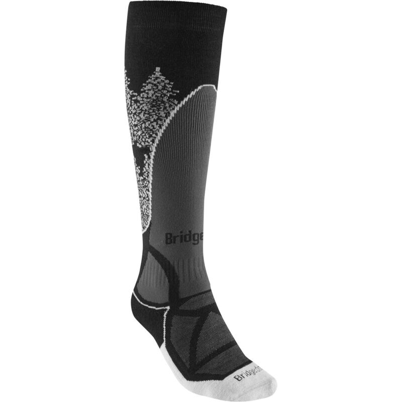 【送料無料】 ブリッジデール レディース 靴下 アンダーウェア Ski Midweight Merino Performance Sock - Women's Black/White
