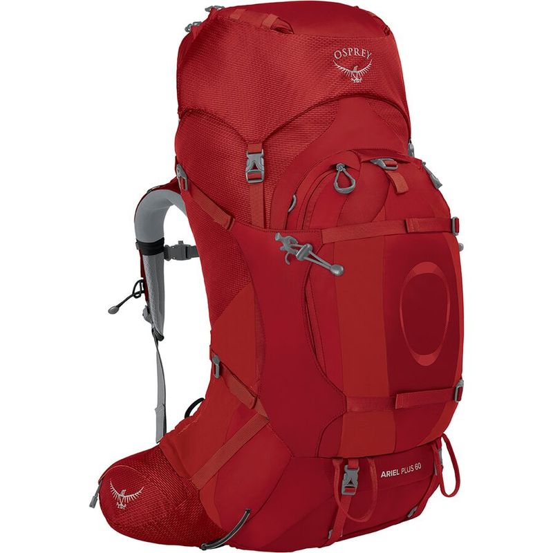 オスプレーパック レディース バックパック・リュックサック バッグ Ariel Plus 60L Backpack Carnelian Red