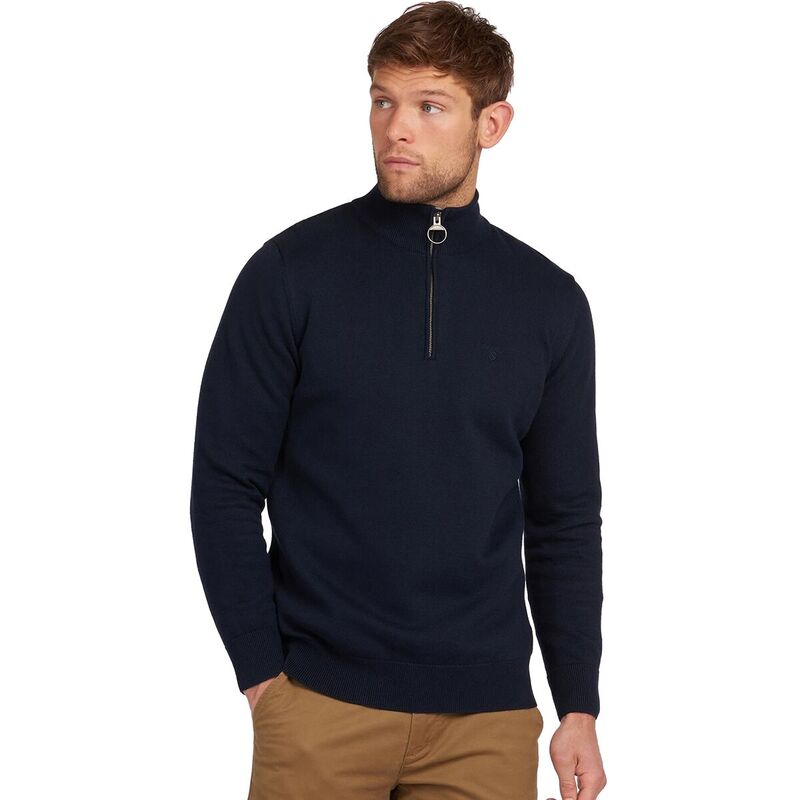 バブアー メンズ アウター ニット・セーター セーター コットン Barbour Cotton 1/2-Zip Sweater - Men's Navy ネイビー