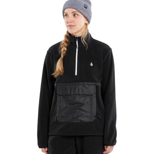 【送料無料】 ボルコム メンズ ジャケット・ブルゾン アウター Polar Fleece Hooded 1/2-Zip Jacket - Men's Black 【送料無料】 ボルコム メンズ ジャケット・ブルゾン アウター Polar Fleece Hooded 1/2-Zip Jacket - Men's Black