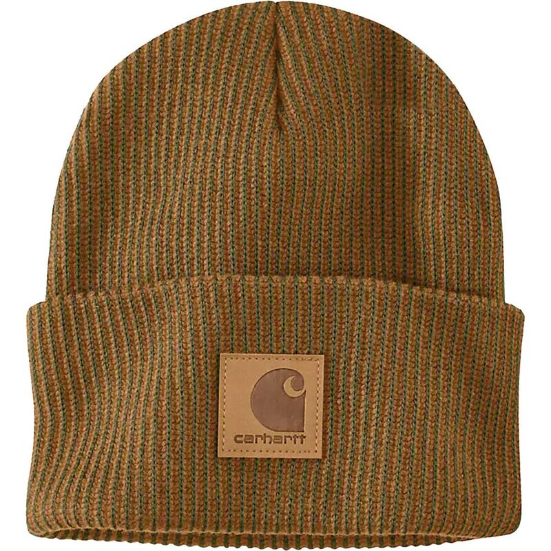 【送料無料】 カーハート メンズ 帽子 ニットキャップ アクセサリー Knit Cuffed Plaited Beanie Carhartt Brown/Dark Bronzed Green