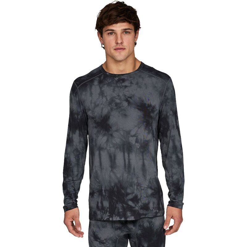٥  ȥåץ T Le Bent Lightweight Crew - Men's Charcoal Tie Dye 㥳