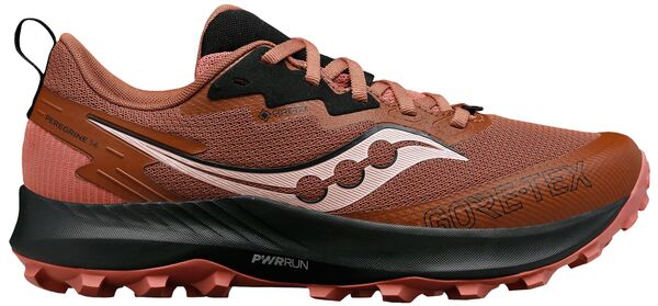 【送料無料】 サッカニー レディース スニーカー シューズ Saucony Women's Peregrine 14 GTX Trail Running Shoes Dark Brown/Black