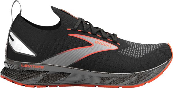  ブルックス メンズ スニーカー ランニングシューズ シューズ Brooks Men's Levitate StealthFit 6 Running Shoes Black/Spicy Orange