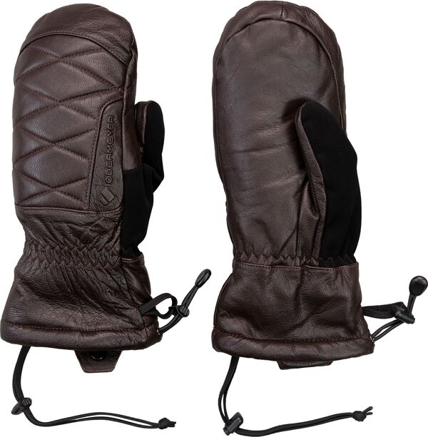 yz Io}C[ fB[X  ANZT[ Obermeyer Women's Leather Down Mittens Espresso