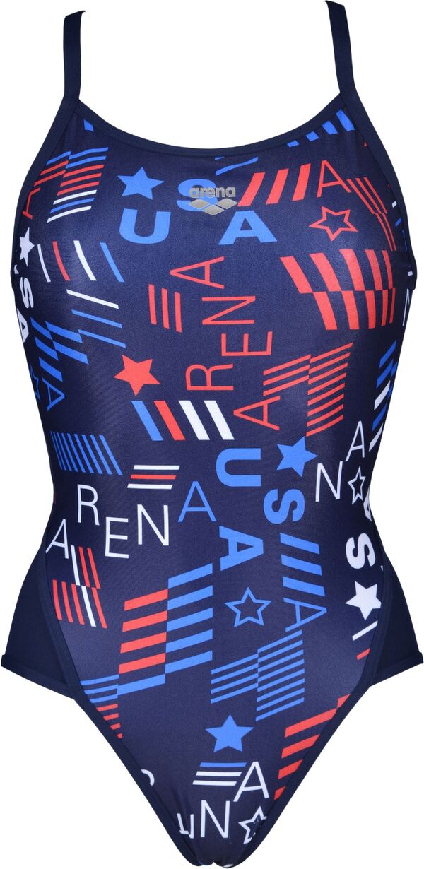 【送料無料】 アリーナ レディース 上下セット 水着 arena Women's Blue USA Superfly Back One Piece Swimsuit Navy Multi