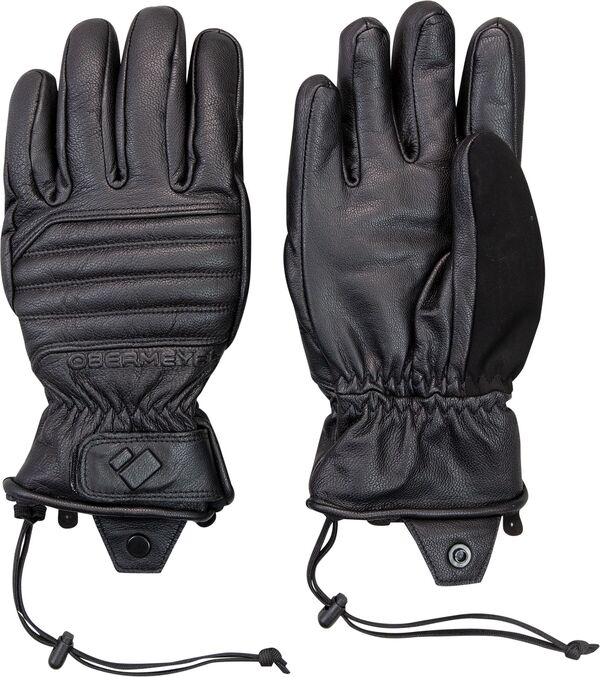 yz Io}C[ fB[X  ANZT[ Obermeyer Women's Leather Gloves Black