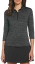 【送料無料】 キャラウェイ レディース ポロシャツ トップス Callaway Women's 3/4 Sleeve Swing Space Dye Golf ...