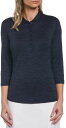 【送料無料】 キャラウェイ レディース ポロシャツ トップス Callaway Women's 3/4 Sleeve Swing Space Dye Golf ...