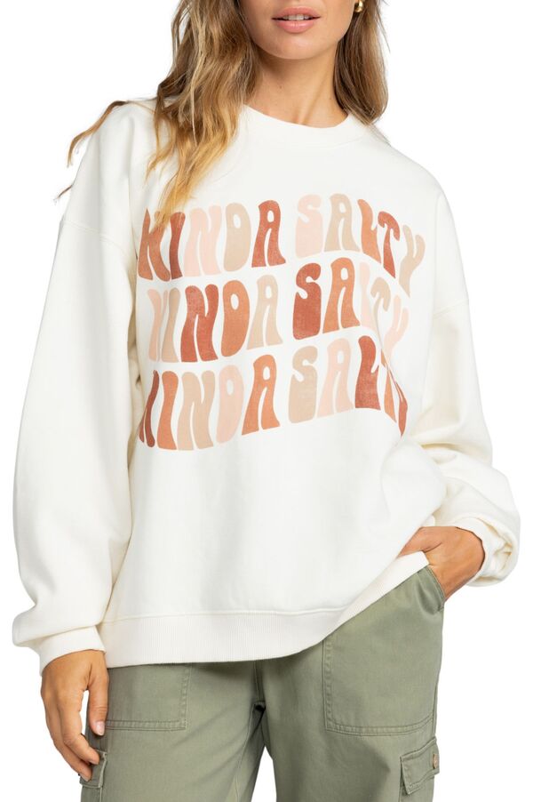 【送料無料】 ロキシー レディース パーカー・スウェット アウター Roxy Women's Lineup Oversized Crew Sweatshirt Egretのサムネイル